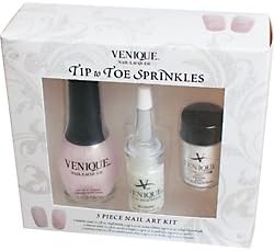 Venique Tip to Toe Sprinkles 3 Piece Nail Art Kit - White