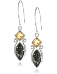 Sterling Silver Multi-Color Amber Hook Earrings