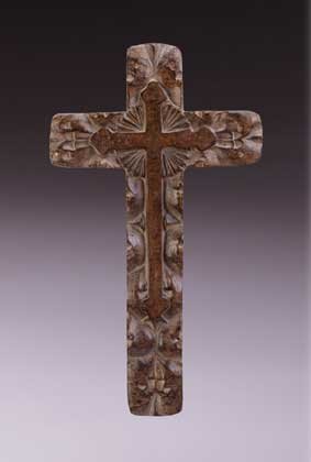 Carved Antique Finish Wall Cross. Brand New - High Quality!