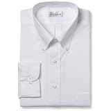  : Van Heusen Men's Long Sleeve Easy Care Pinpoint Oxford Solid Shirt, White, 15 - 32/33