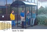 No Butts Smoking Shelters Back To Wall 3 Sided 3'6 X 10'4