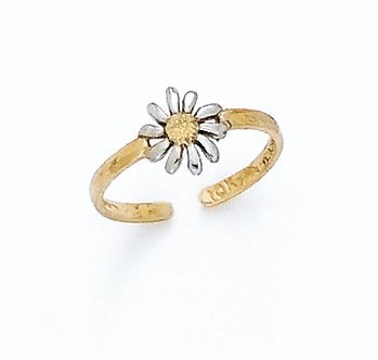 14K LAZER/RH DAISY TOE RING - GH24263