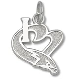 Atlanta Hawks 1/2in Sterling Silver I Heart Logo Pendant
