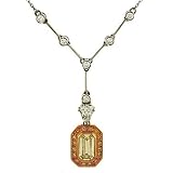 FY Emerald Diamond Pendant with Pave on Chain 1.84cttw