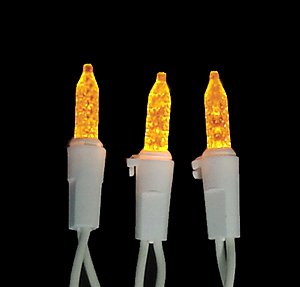 Set of 70 LED Yellow M5 Mini Christmas Lights - White Wire Set of 70 LED Yellow M5 Mini Christmas Lights - White Wire