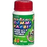 Gummi Rabbit Vitamins A, C  D Dietary Supplements For Children - 60 Ea