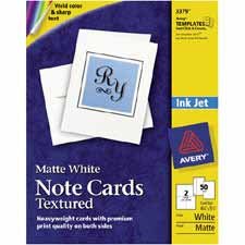 Avery 3379 Personal creations textured heavyweight note cards/envs., 4-1/4x5-1/2, 50/bx