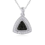 1/4 Ctw Black Diamond 14K White Gold Fashion Pendant