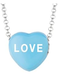 Sweethearts Enamel "Love" Heart on 16" Necklace Pendant with Gift Box