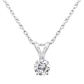 14K White Gold Diamond Solitaire Pendant (.25ct)