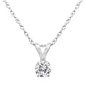 14K White Gold .25ct Diamond Solitaire Pendant