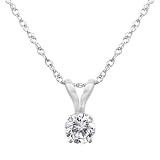 14K White Gold Diamond Solitaire Pendant (.25ct)