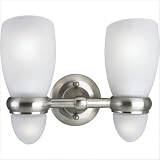 Best Price Progress Lighting P3263-09 2-Light Wall Sconce with Etched Opal Glass, Brushed Nickel