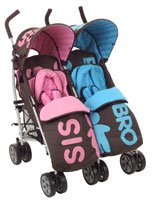 Childrens Toyshop  Toys : Cosatto You 2 Twin Pushchair Bro and Sis