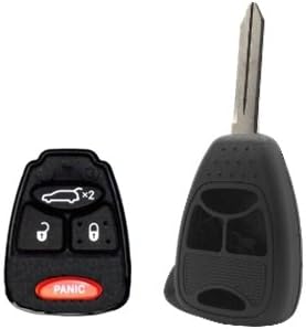 2005 05 Jeep Liberty Black Replacement Remote Shell and Rubber 4 Button Pad