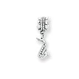 Saxophone Dangle Charm in Sterling Silver for 3mm Reflections, Expression, Kera, Pandora and SilveRado Bracelets & Necklaces