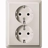 Merten 232129 SCHUKO-Doppel-Steckdose, lichtgrau, ARTEC