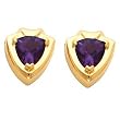 14K Yellow Gold Amethyst Earrings