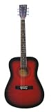 Huntington Full Size Dreadnought Acoustic Guitar with Free Carrying Bag and Accessories - Red (Guitar, Case, Strap, Pick, eBook, Free Mini Rubber Guitar & Pick)