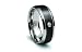 Jewelry : Stainless Steel Ring Flat Center Black PVD with CZ