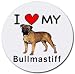 I Love My Bullmastiff Round Mouse Pad