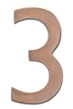 Architectural Mailboxes 3582AC-3 solid brass roll of 4-inch number of the houseboat, antique copper "3" Architectural Mailboxes 3582AC-3 solid brass roll of 4-inch number of the houseboat, antique copper "3"