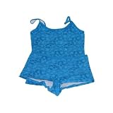 MoonTree Women Cami and Boy Short Set in Blue Flower or Yellow Polkadot Color Options