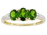 10KT 1.10CTW CHROME DIOPSIDE AND DIAMOND ACCENT RING