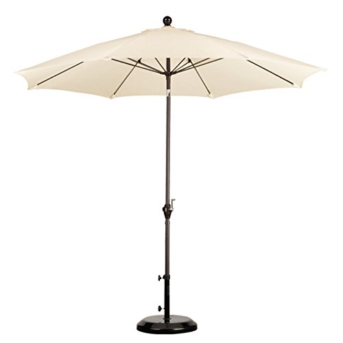 California Umbrella 9-Feet Polyester Wind Resistance Fiberglass Rib Push Button Tilt Aluminum Market Umbrella, Pacific Blue