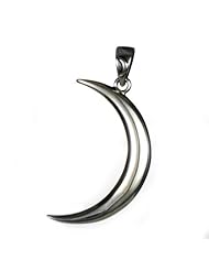 Large Sterling Silver Crescent Moon Phase Lunar Magic Pendant