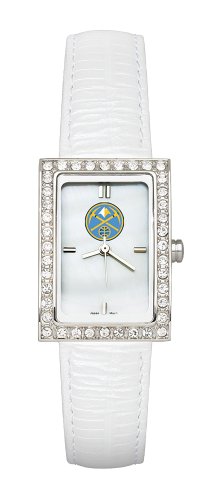 Denver Nuggets Ladies Allure Watch White Leather Strap