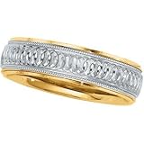 14K Two Tone Gold Design Band