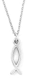 Rhodium Plated Pewter Fish Pendant by Bob Siemon, 18"