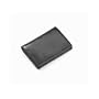 Clava Glazed Leather Flap Over Card Holder - Glazed Italian Black
