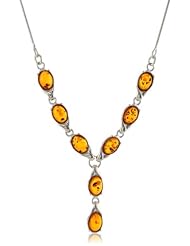 Sterling Silver Honey Amber Oval Necklace