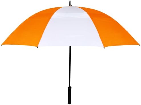 Leighton Eagle Vented Wind Resistant Manual Open Golf Umbrella Orange/White 15008_823