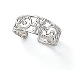 Flowers Toe Ring - Sterling Silver Adjustable