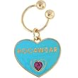 ROCAWEAR Gold Tone Austrian Crystal HEART to HEART Keychain