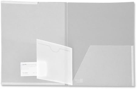 Lion Front Cover View Pocket Poly Folder - Letter - 8.5" x 11" - 30 Sheet - 2 / Pack - Clear
