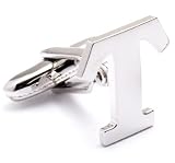 Letter T Initial Cufflinks Cuff Links Silver new