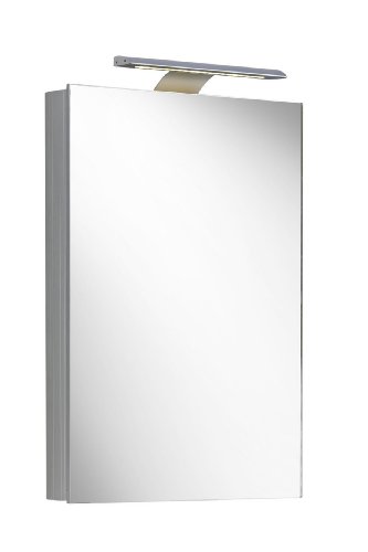 Spiegelschrank Aluminium Serie 2000 Alu mit LED 51,5x70cm