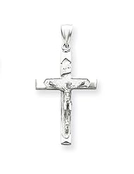 14k White Gold INRI Crucifix Pendant. Metal Wt- 2.25g