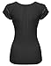 MBE Women's Cute Detail Casual Cap Sleeve Tee Shirt