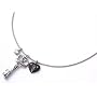 Fossil Stainless Steel JF82204 Ladies Key Heart & Stone Pendants Necklace