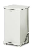 United Silent Defender 12 gallon Steel Quiet Step Can White Waste Receptacle QST12ERBWH