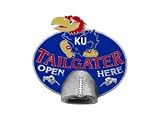 Bergamot 40134 Kansas Jayhawks Tailgater Bottle Opener Hitch Cover 9x4x6-in.
