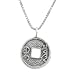 Double Sided Chinese Coin Pendant in Sterling Silver on an 18" Rhodium and Sterling Silver Box Chain, #8002 image 1