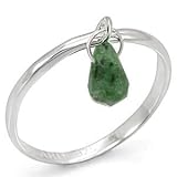 Size 6 Emerald Genuine Stone Sterling Silver Plated Ring