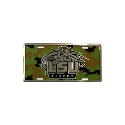 (6x12) LSU Louisiana State University Tigers Camo NCAA Chrome License Plate