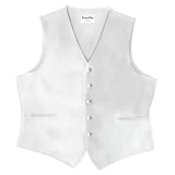 White Satin 5 Button Full Back Vest
